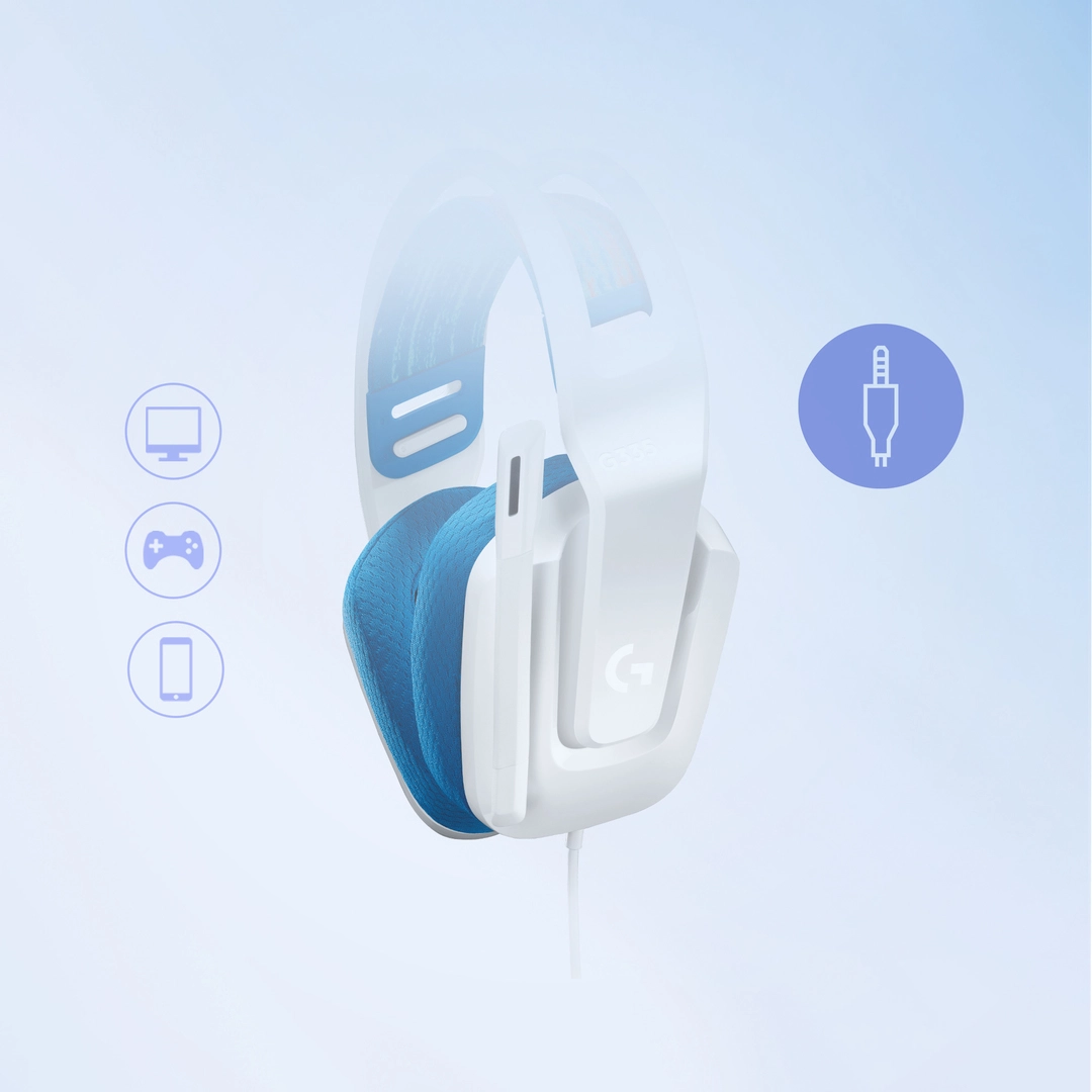 G335 Wired Gaming Headset, White - Bild 2
