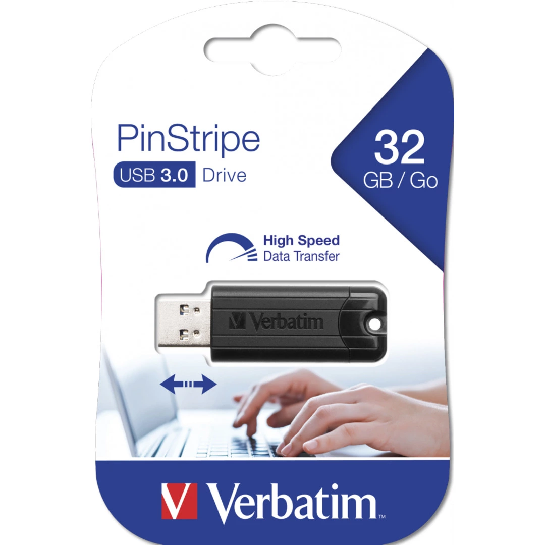 USB 3.2 PinStripe 32GB, Black
