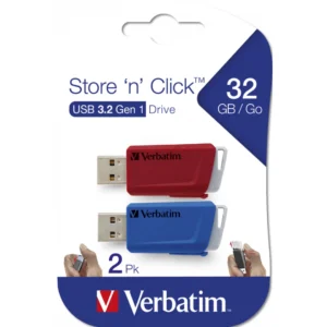 Store ´N´ Click USB Drive 32GB (2-pack) Red/Blue