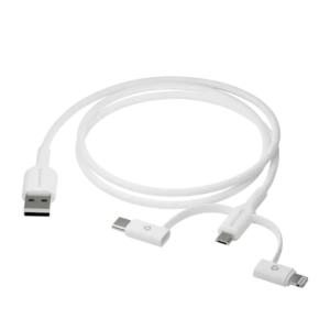 Re-charge - 3in1 Cable–USB A to USB-A,C & Lightn-W