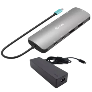 USB-C Metal Nano 2xHDMI Docking Station, PD 100W + PSU 100W
