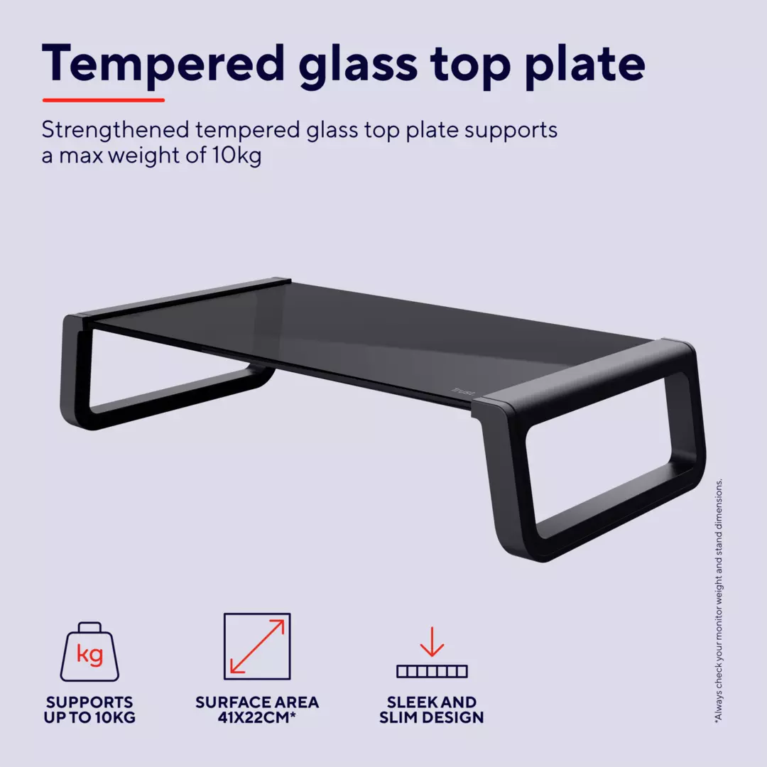 Monta Glass Monitor Stand, Black - Bild 3
