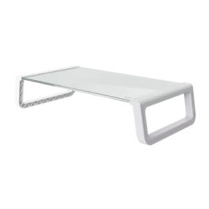 Monta Glass Monitor Stand, White