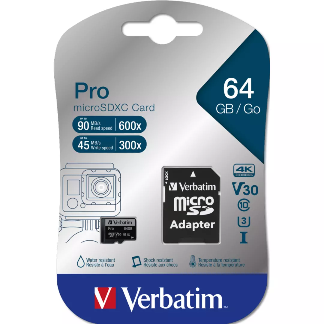 Micro SDXC Card PRO U3 Class 10 A2 512GB w/adaptor