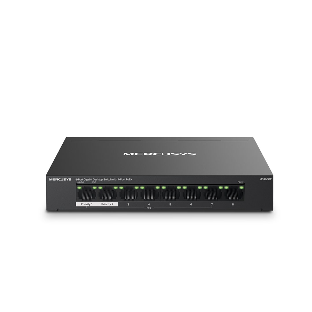 8-Port Gigabit Desktop Switch with 7-Port PoE+