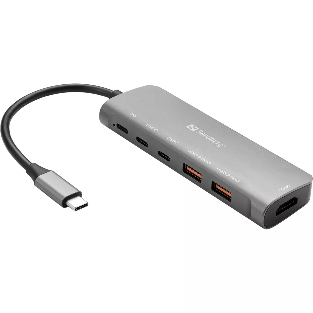 SANDBERG USB-C Dock HDMI + 2xUSB-A + 2xUSB-C + PD100W