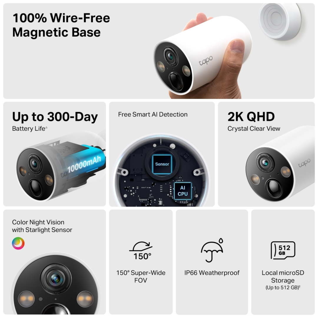 Tapo C425 (2-pack) Smart Wire-Free Security Camera - Bild 4