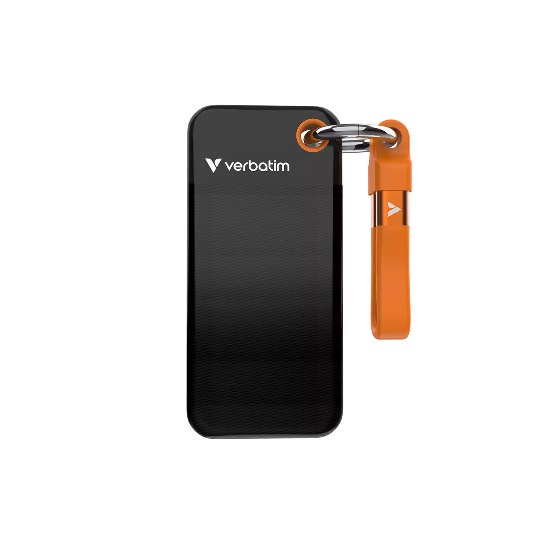 VERBATIM USB 3.2 Gen 2 1TB Pocket SSD, Black/Orange
