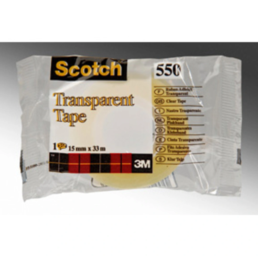 Tejp Scotch transparent 550, 66 m x 15 mm