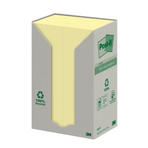 3M Post-it Recycled Canary Yellow 38x51 100sh (24)