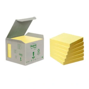 Post-it Notisar 76x76 recycled gul (6)