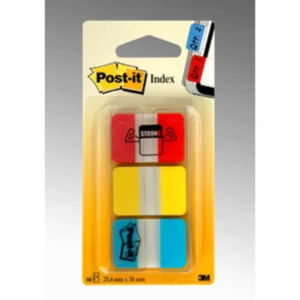 Post-It Märkflik 25,4x38,1 Strong ass. färger (3)