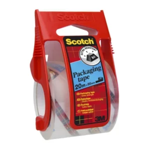 Packtejp Scotch 20mx50mm transparent med hållare