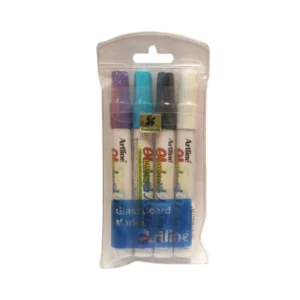 Glassboard Marker Artline svart, blå, vit, lila. 4-pack