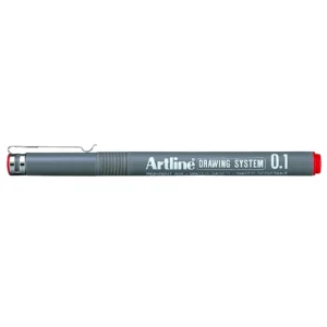 Fineliner Artline Drawing System 0.1 röd