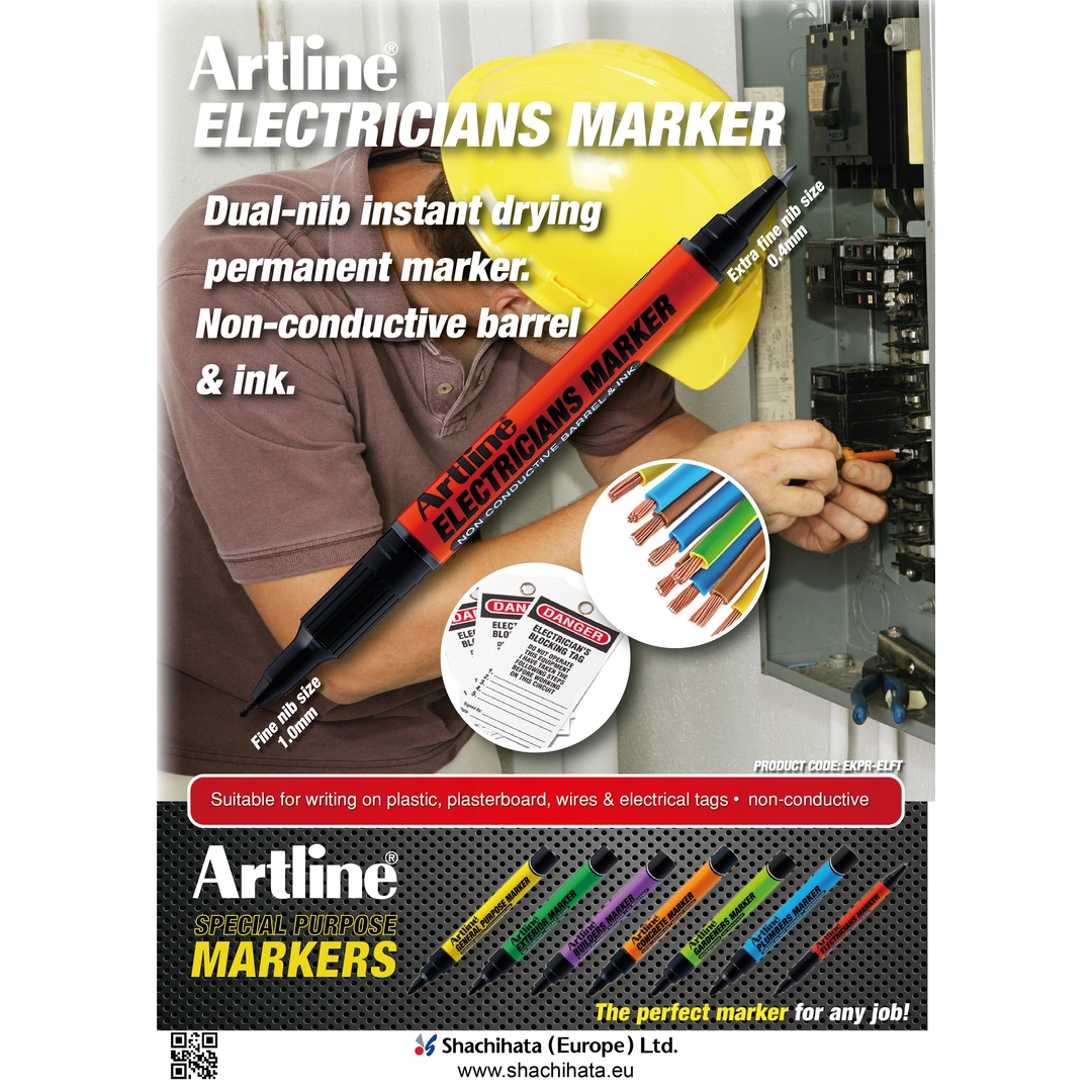 Artline electricians marker svart - Bild 4