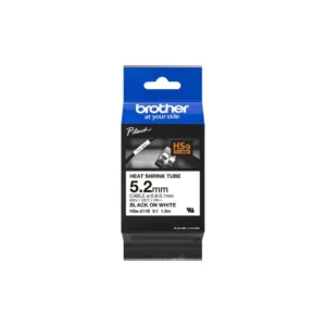 HSe-211E Heat Shrink Tube Tape Black on White 5,2mm wide