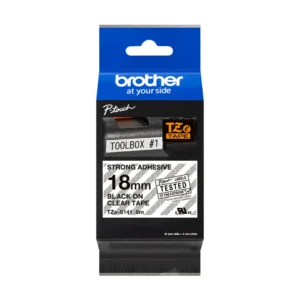 TZeS tape 18mmx8m strong black/clear
