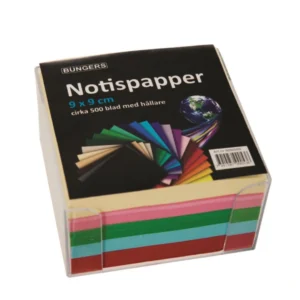 Notisbox 90x90mm, 500ark sorterade färger