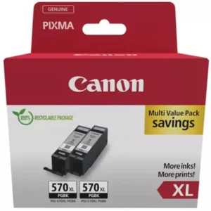 PGI-570XL Pigment black ink (2) with alarm