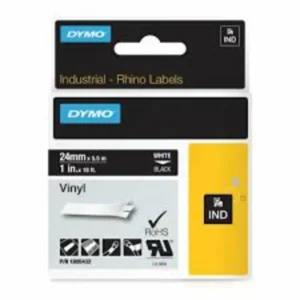 DYMO Rhino Industriell Tejp Färgad Vinyl 24mm x 5.5m vit på