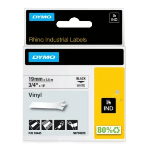 DYMO Rhino Industriell Tejp Färgad Vinyl 19mm x 5.5m svart p