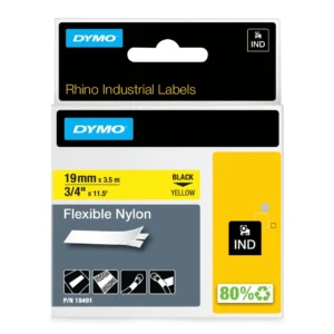 DYMO Rhino Industriell Tejp Flexibel Nylon 19mm x 3.5m svart
