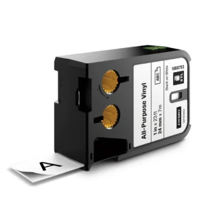 DYMO XTL Tejp Allround Vinyl 24mm x 7m svart på vit