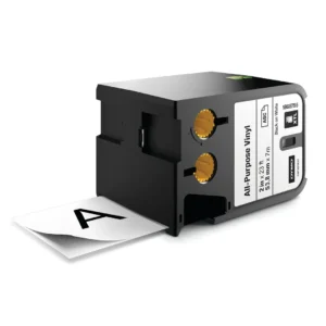 DYMO XTL Tejp Allround Vinyl 54mm x 7m svart på vit