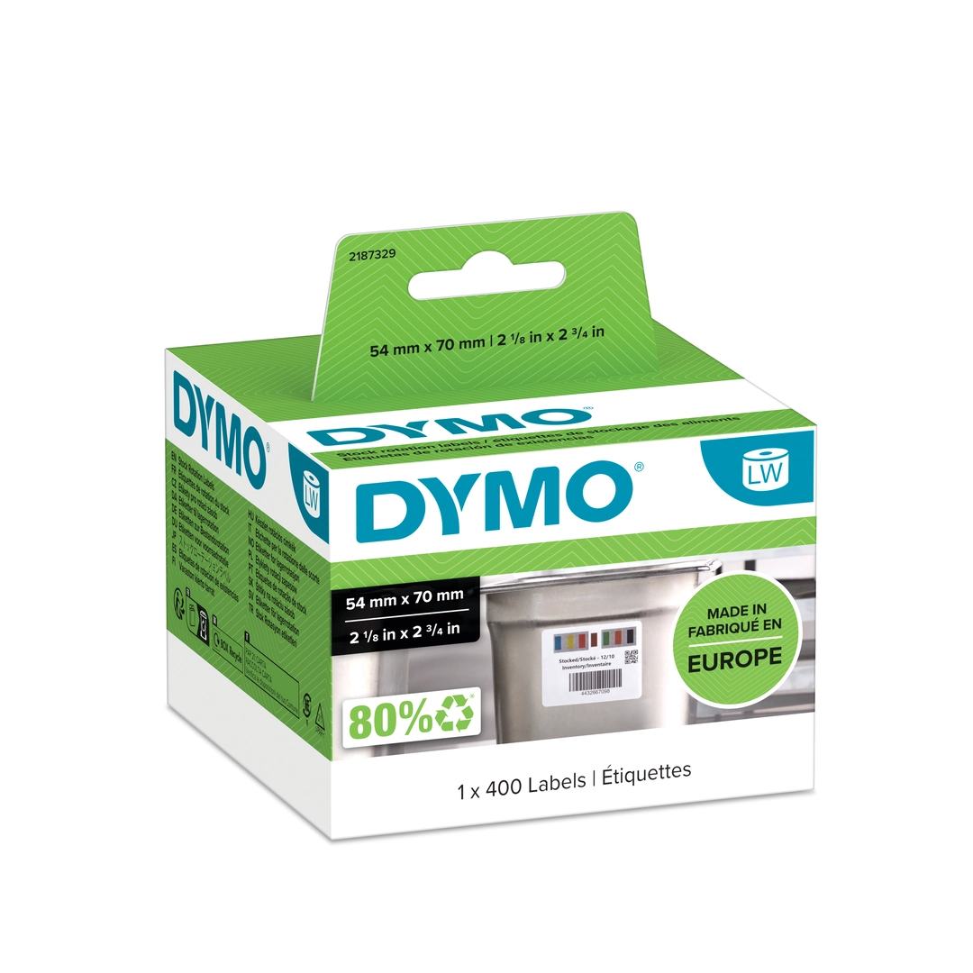 DYMO LabelWriter 70 mm x 54 mm Lagerrotation Etiketter Vit m
