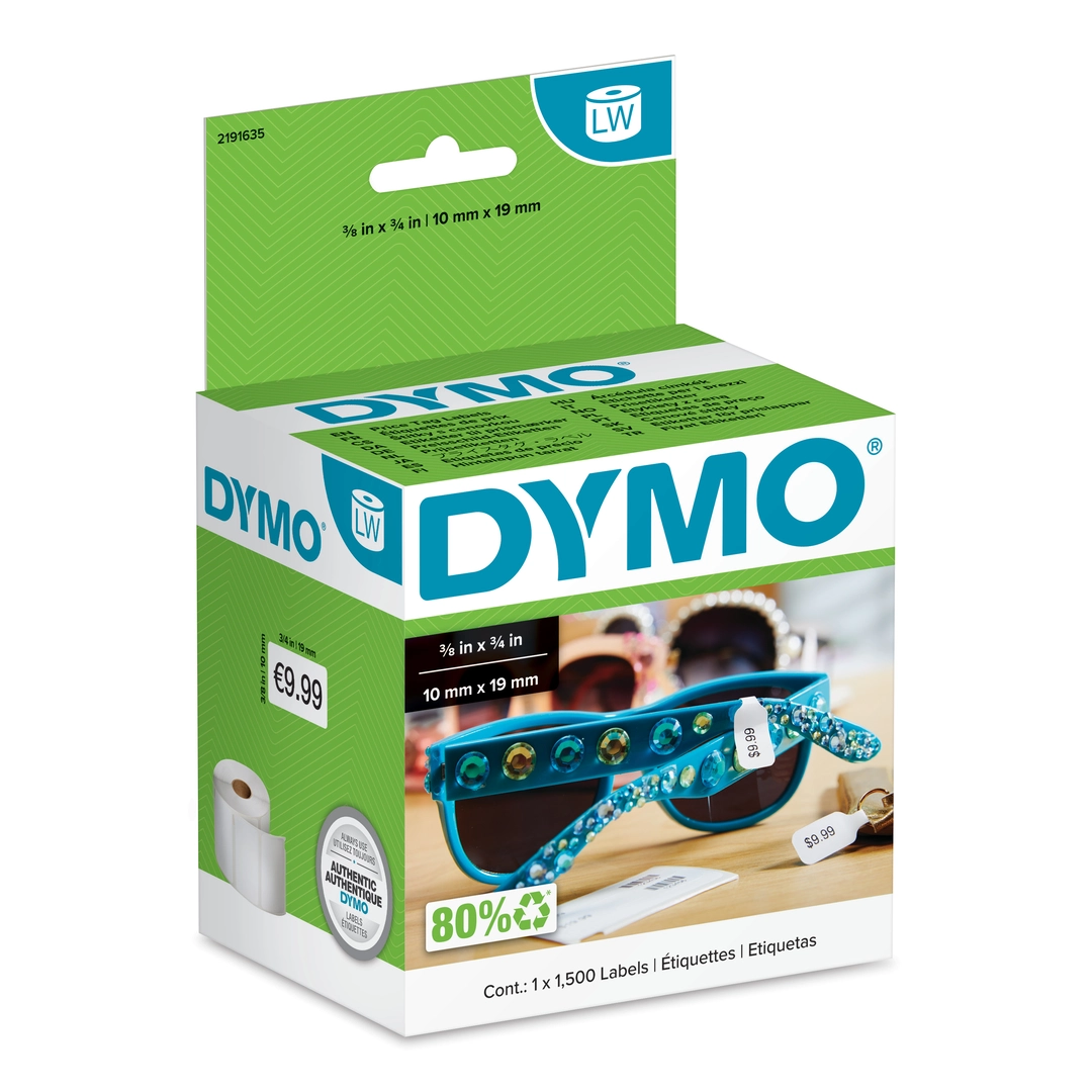 DYMO LabelWriter 10 mm x 19 mm Prisetiketter 1 Rulle x 1500