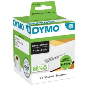 DYMO LabelWriter 28 mm x 89 mm Standardadressetiketter Vit 2