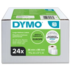 DYMO LabelWriter 36 mm x 89 mm Stora Adressetiketter Vit 24