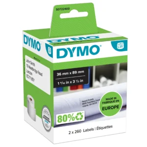 DYMO LabelWriter 36 mm x 89 mm Stora Adressetiketter Vit 2 R