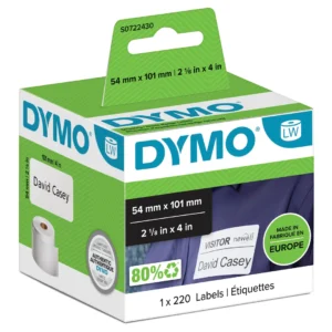 DYMO LabelWriter 54 mm x 101 mm Frakt-/Namnskyltsetiketter 1