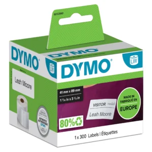 DYMO LabelWriter 41 mm x 89 mm Små Namnskyltsetiketter Vit 1