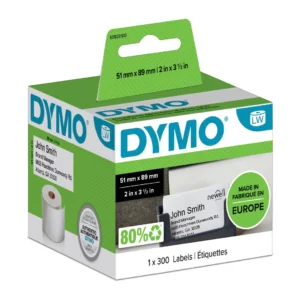 DYMO LabelWriter 51 mm x 89 mm Mötes-/Namnskort Vit (icke-kl