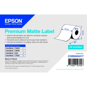 Premium Matte Label Continuous rulle, 51 mm x 35 m