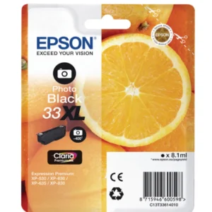 33XL Photo Black Claria Premium Ink