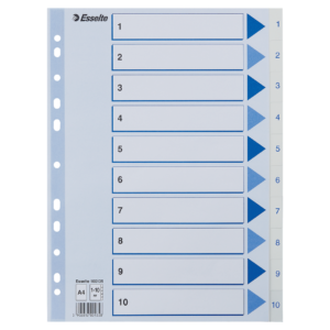Register Non-Stop A4/1-10 rubrikblad vit