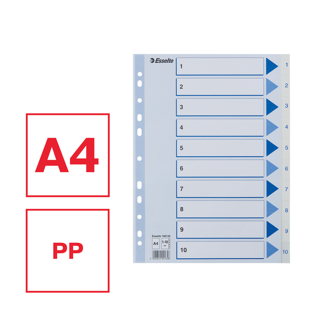 Register Non-Stop A4/1-10 rubrikblad vit - Bild 2