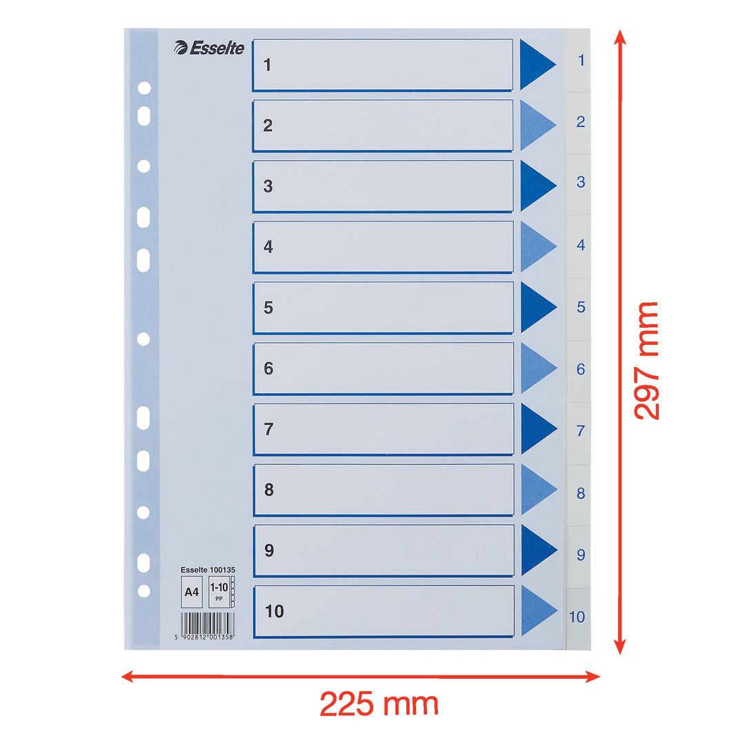 Register Non-Stop A4/1-10 rubrikblad vit - Bild 3