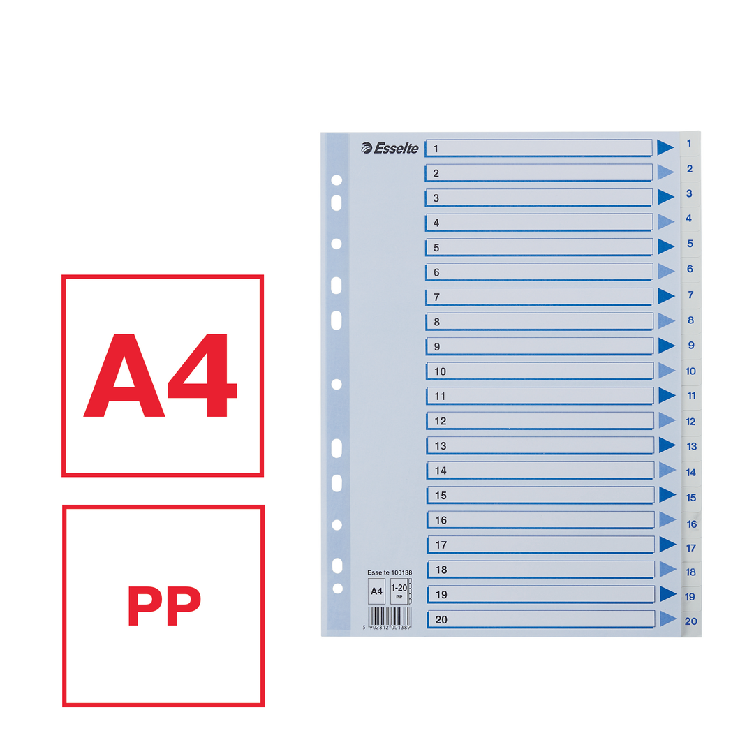 Register Non-Stop A4/1-20 rubrikblad vit - Bild 2