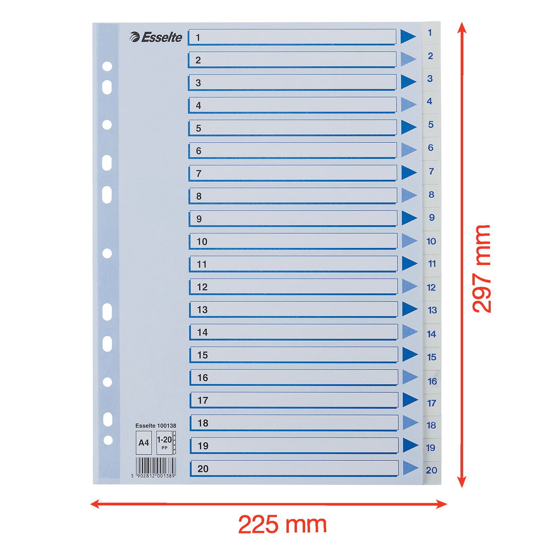 Register Non-Stop A4/1-20 rubrikblad vit - Bild 3