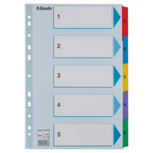 Register Mylar A4/1-5 multifärgat