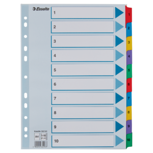 Register Mylar A4/1-10 multifärgat