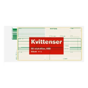 Blankett kvittens A65 50