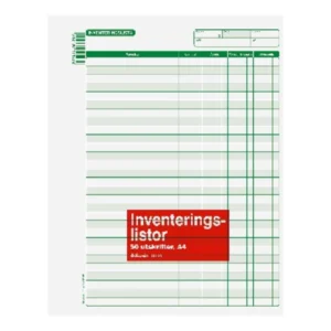 Blankett inventeringslista A4 50