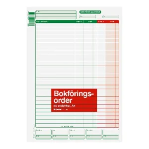 Blankett bokföringsorder A4 50