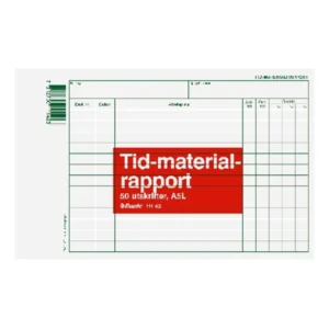 Blankett tid & materialrapport A5L 50